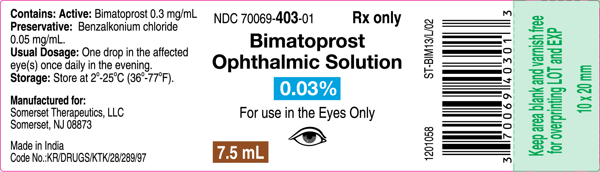 7.5 mL container label