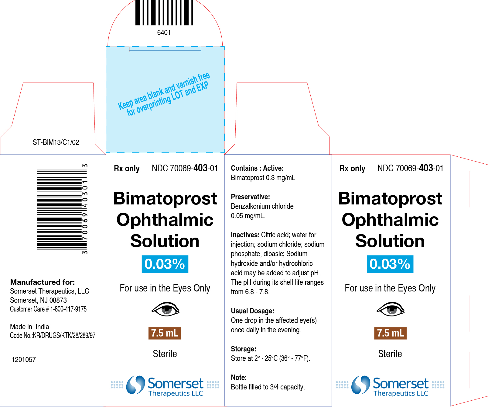 7.5 mL monocarton label