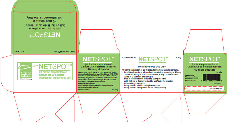 PRINCIPAL DISPLAY PANEL
									NDC 69488-001-40
									Rx Only
									NETSPOT®
									(kit for the preparation of Gallium Ga 68 dotatate injection)
									40 mcg dotatate
									For Intravenous Use Only
							