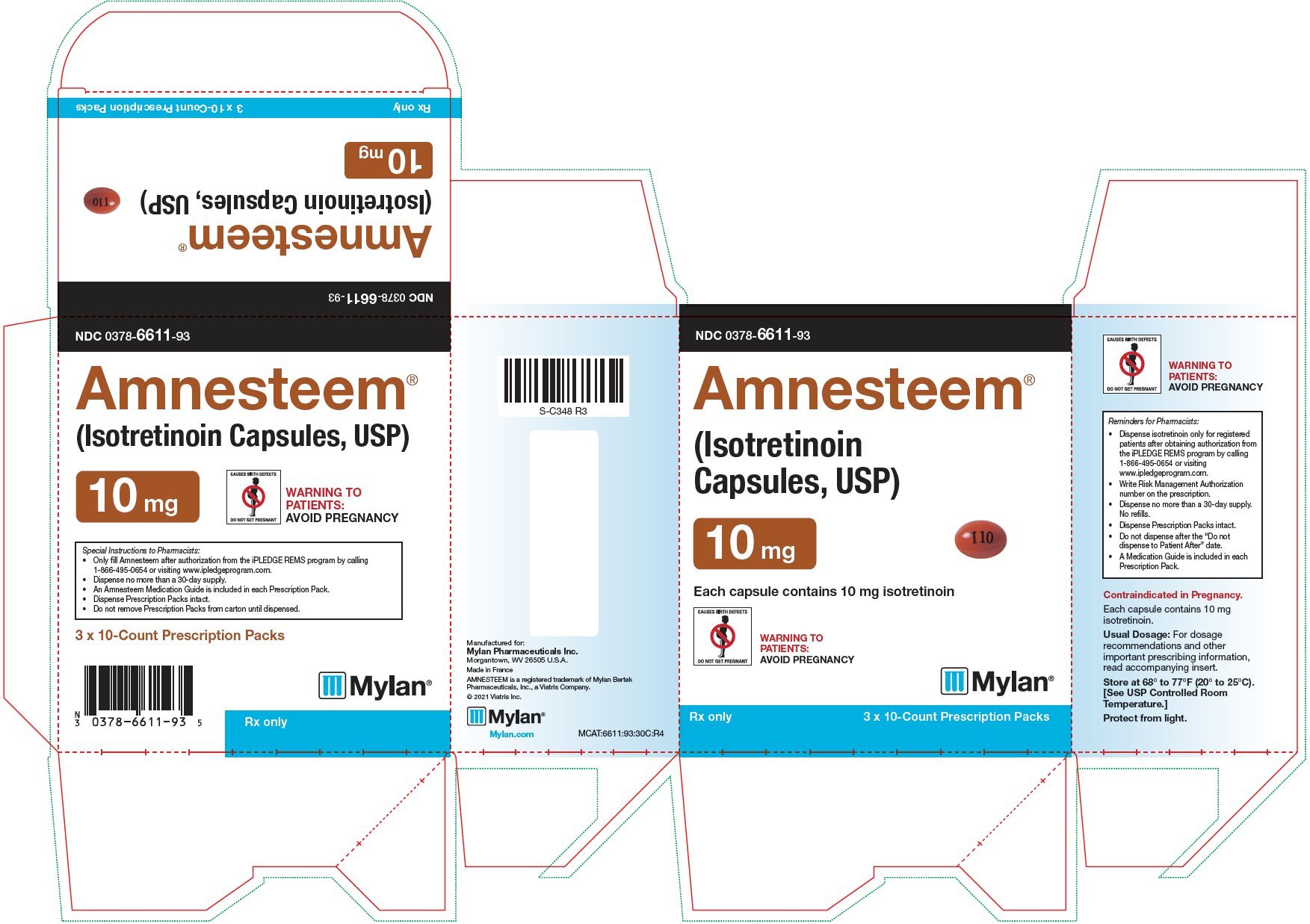 Amnesteem Capsules 10 mg Carton Label