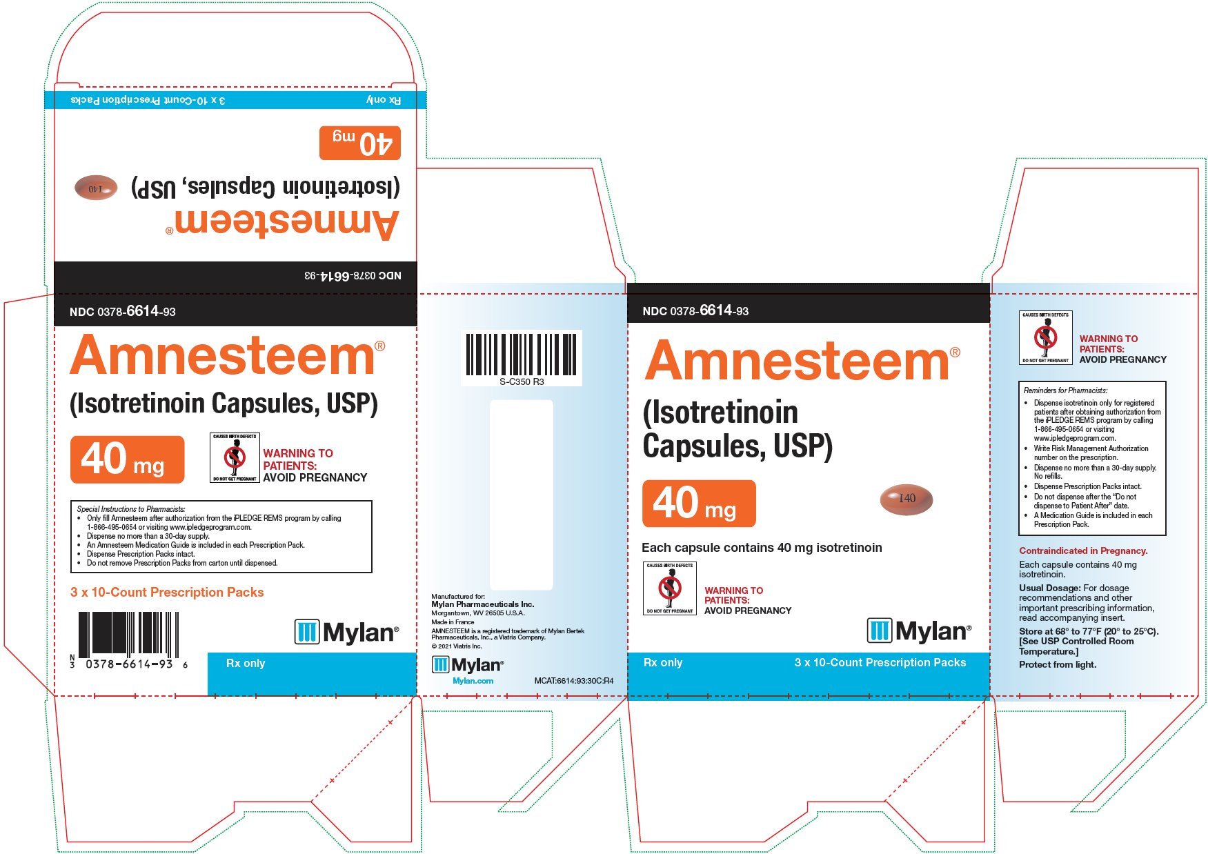 Amnesteem Capsules 40 mg Carton Label