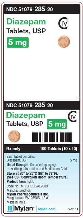 Diazepam 5 mg Tablets C-IV Unit Carton Label
