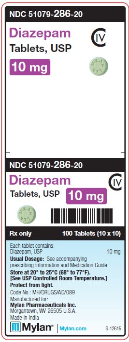 Diazepam 10 mg Tablets C-IV Unit Carton Label