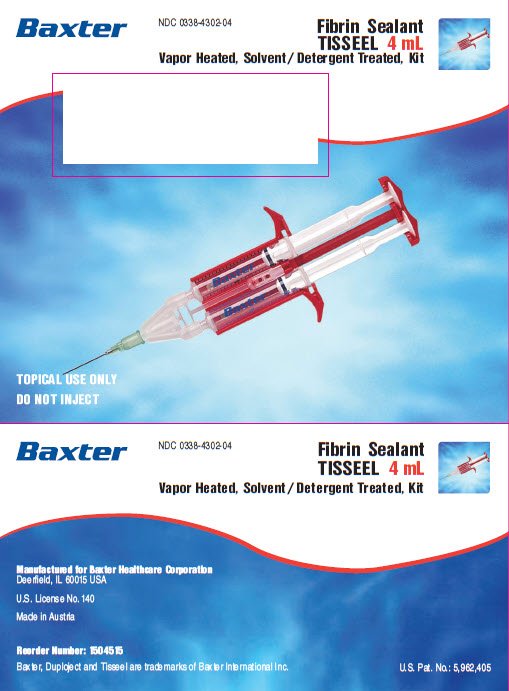 Tisseel Lyo 4mL Sleeve Carton Label 0338-4302-04  1 of 2