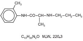 The structure of Prilocaine