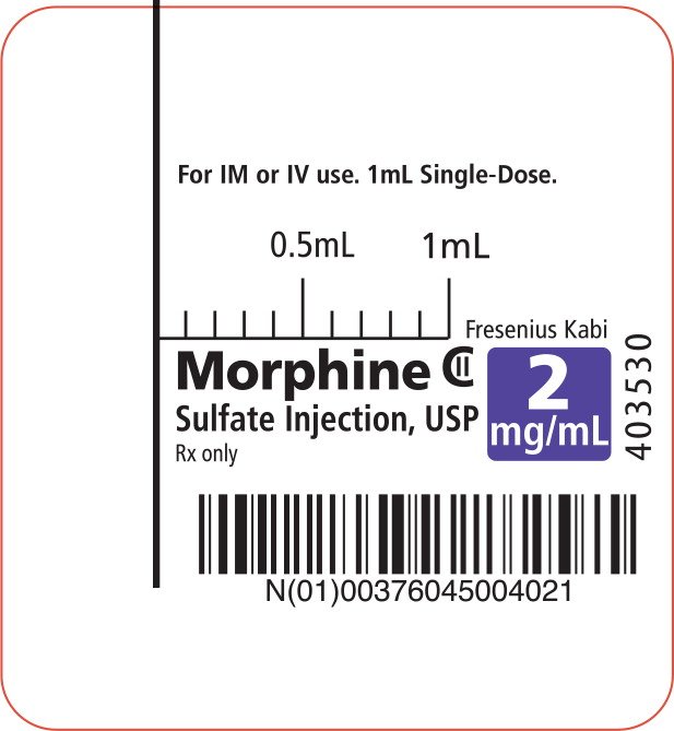 PACKAGE LABEL - PRINCIPAL DISPLAY – Morphine 1 mL Syringe Label 