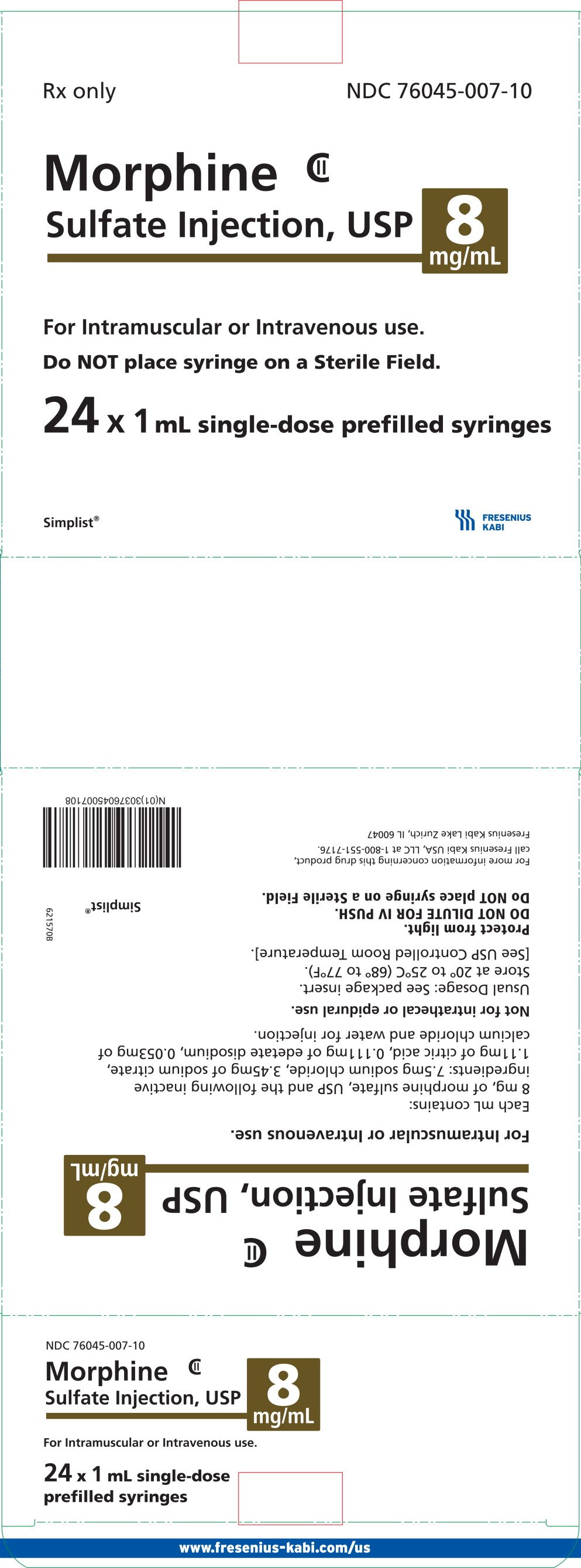 PACKAGE LABEL - PRINCIPAL DISPLAY – Morphine 1 mL Carton Panel 