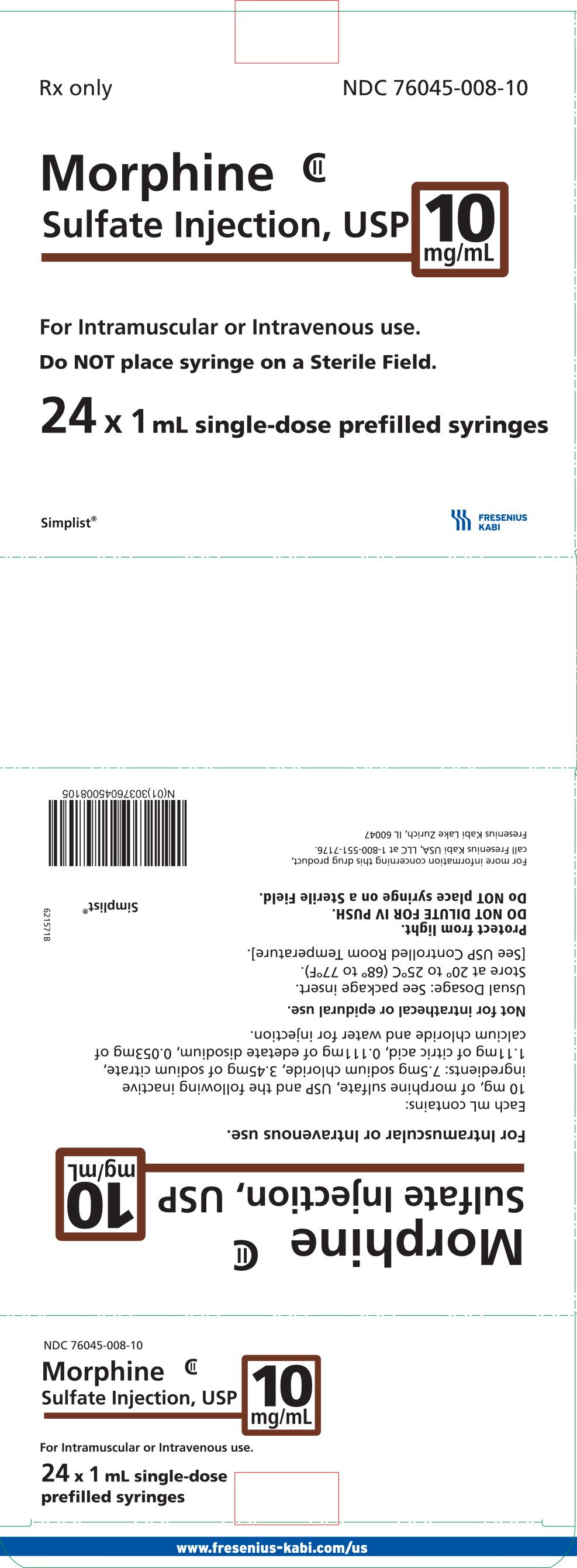 PACKAGE LABEL - PRINCIPAL DISPLAY – Morphine 1 mL Carton Panel 