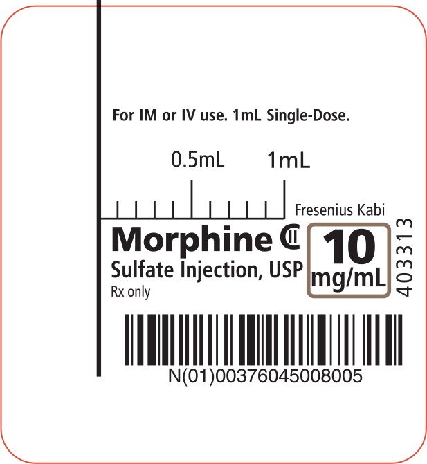 PACKAGE LABEL - PRINCIPAL DISPLAY - Morphine 1 mL Syringe Label 