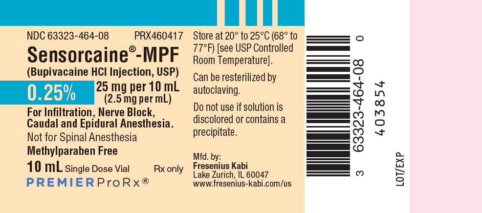 PACKAGE LABEL – PRINCIPAL DISPLAY – Sensorcaine-MPF 10 mL Single Dose Vial Label
