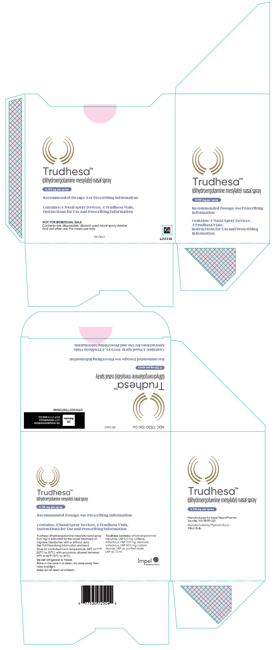 PRINCIPAL DISPLAY PANEL - 0.725 mg Vial Carton