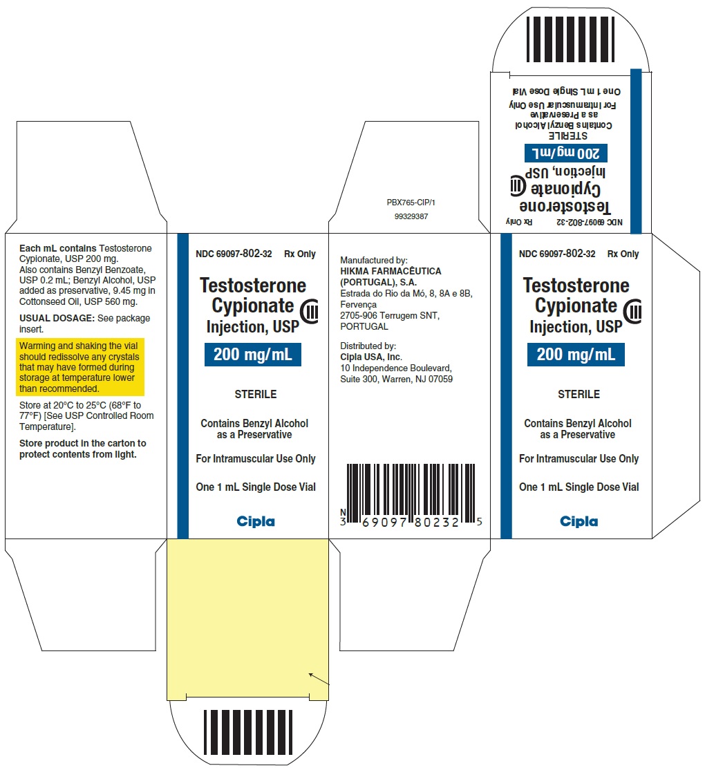 Testosterone Cypionate Injection USP 200mg - carton