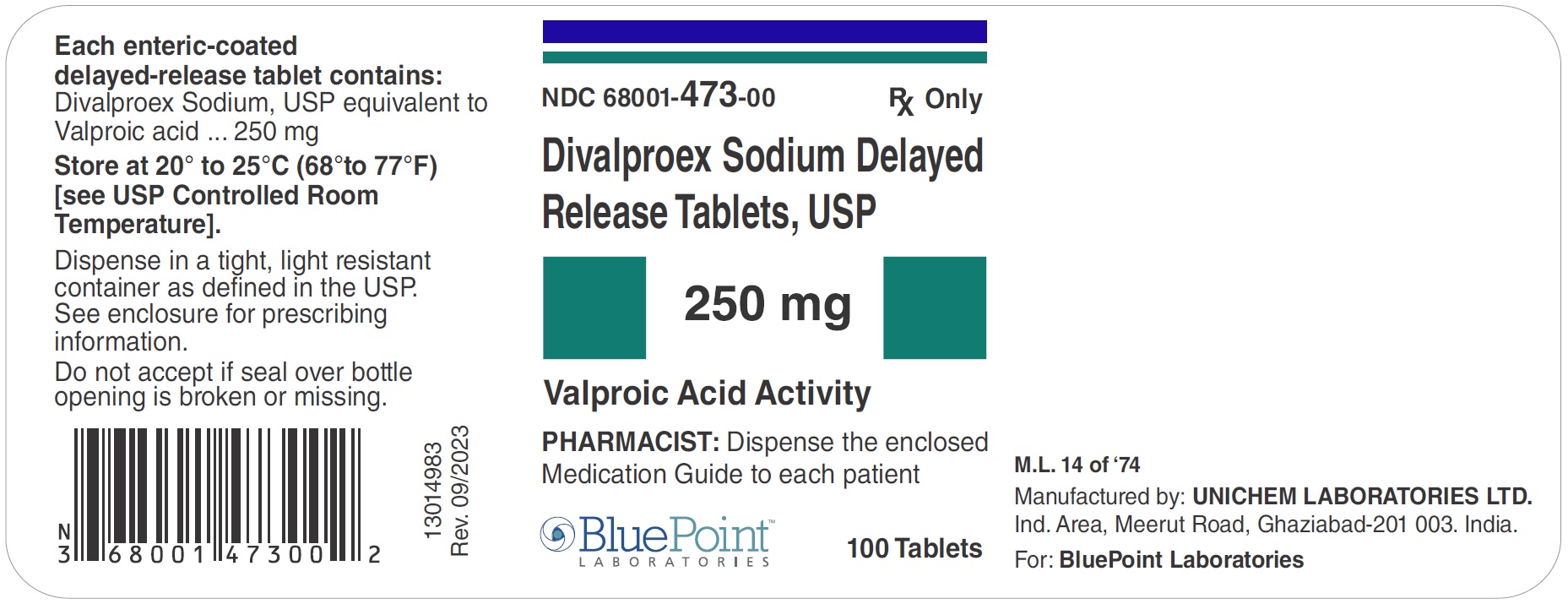 Divalproex DR Tabs 250mg