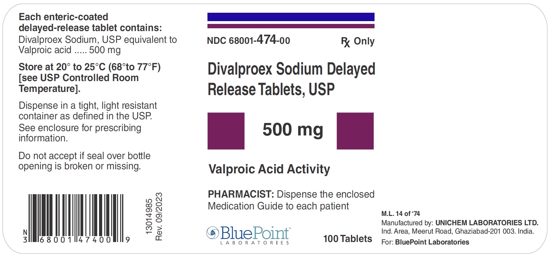 Divalproex DR Tabs 500mg