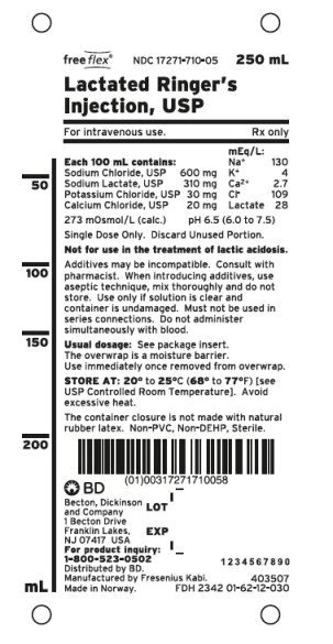 PACKAGE LABEL - PRINCIPAL DISPLAY – Lactated Ringer's Injection, USP 250 mL Bag
