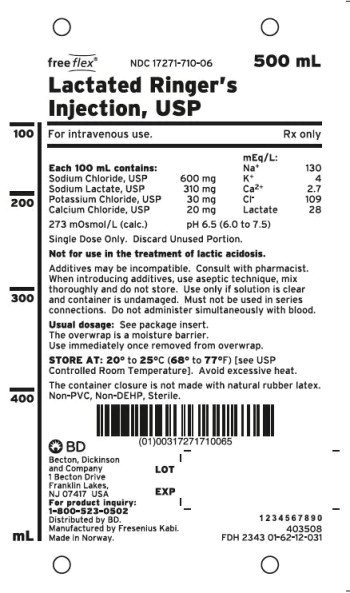 PACKAGE LABEL - PRINCIPAL DISPLAY – Lactated Ringer's Injection, USP 500 mL Bag
