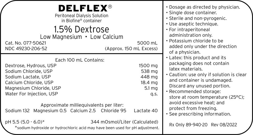 Principal Display Panel – 1.5% Dextrose 5000 mL Bag Label

