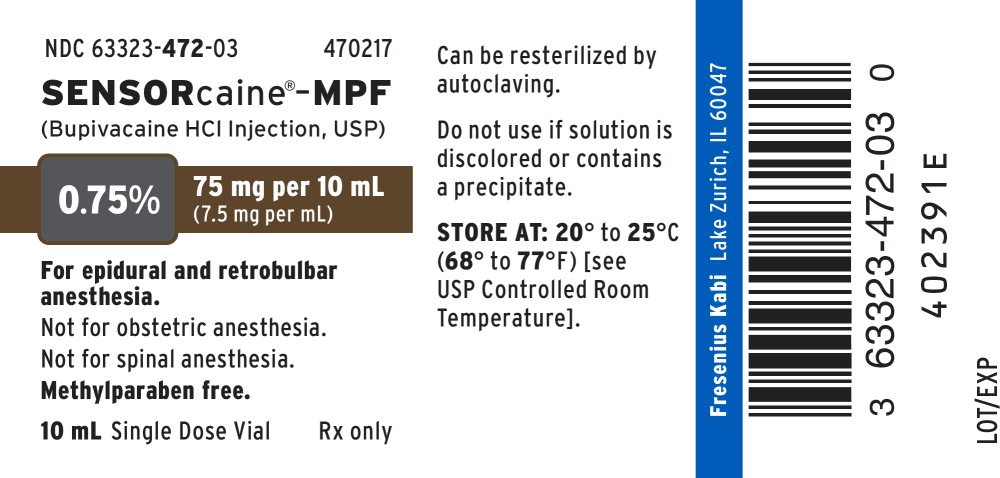 PACKAGE LABEL – PRINCIPAL DISPLAY – Sensorcaine 10 mL Single Dose Vial Label

