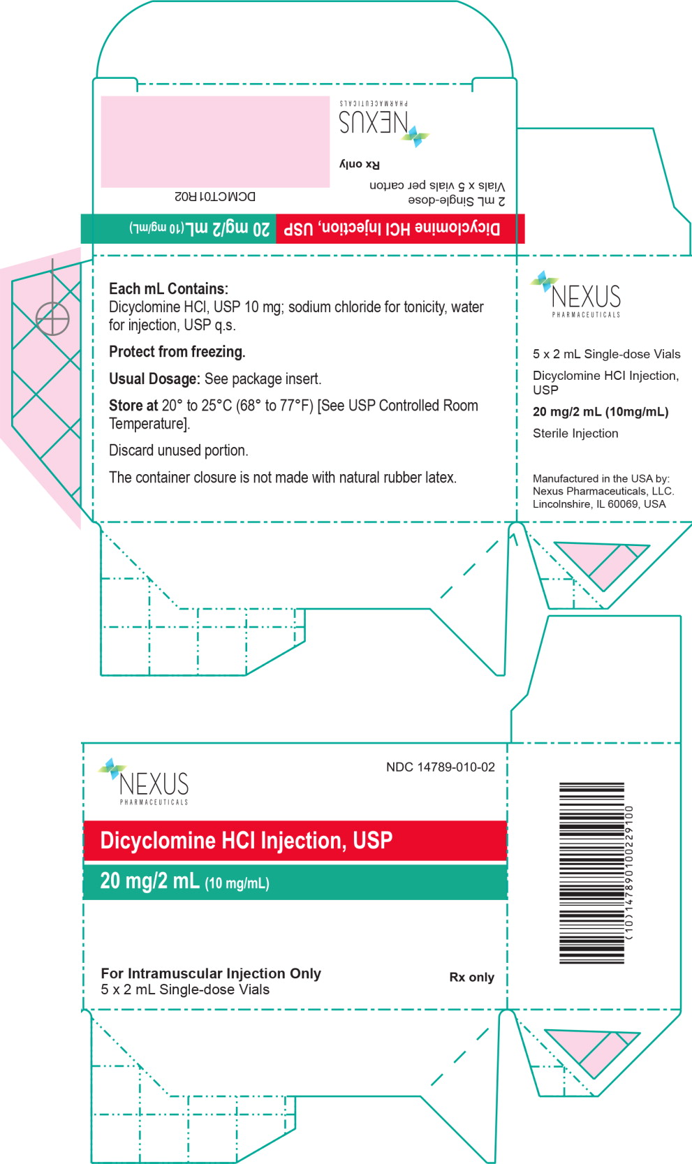 Principal Display Panel - Dicyclomine HCl Injection Carton Label