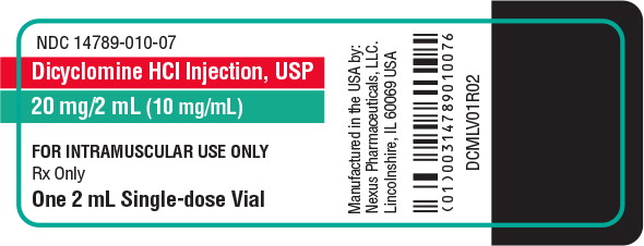 Principal Display Panel - Dicyclomine HCl Injection Vial Label
