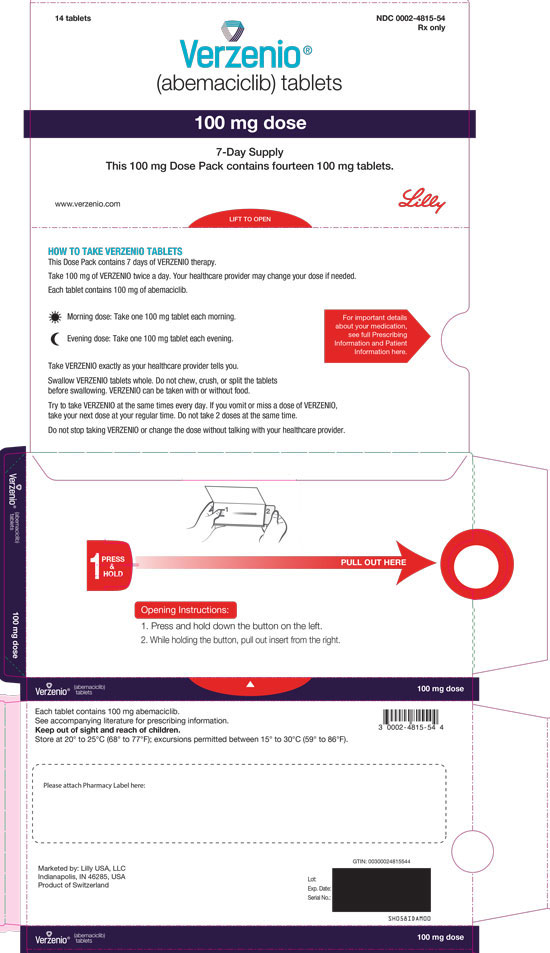 PACKAGE CARTON – VERZENIO 100 mg 14ct
