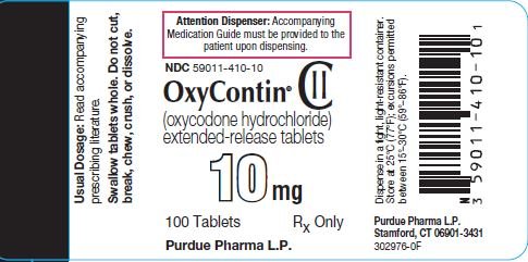 Oxycontin 10 mg label
