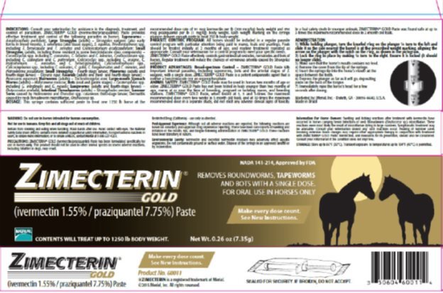 Merial Zimecterin Gold Dewormer Paste for Horses NADA 141-214 FDA APPROVED 