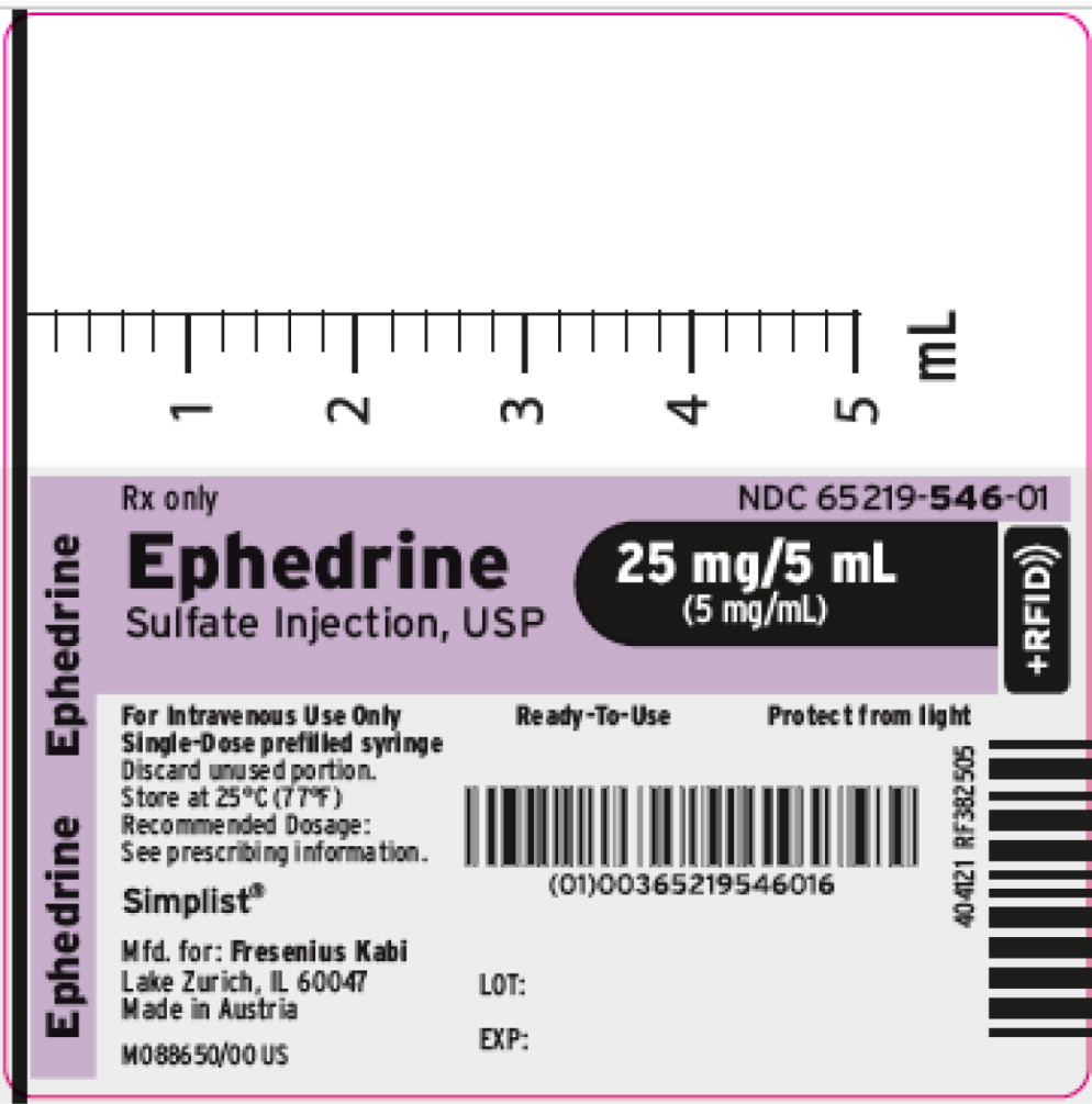 PACKAGE LABEL - PRINCIPAL DISPLAY – Ephedrine Sulfate 5 mL RFID Syringe Label
