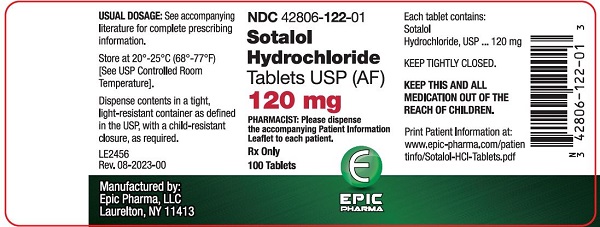 sotalol 120 mg 100ct container label