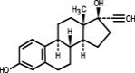 Chemical structure of ethinyl estradiol.