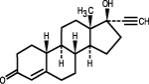 Chemical structure for norethindrone.