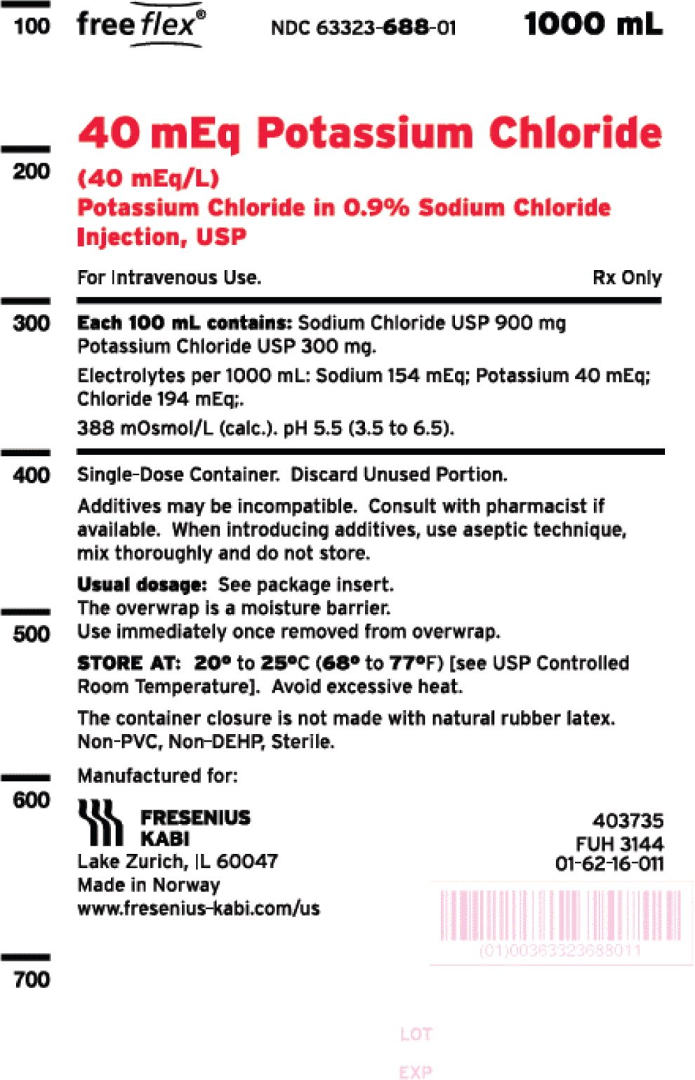 PACKAGE LABEL - PRINCIPAL DISPLAY – Potassium Chloride in 0.9% Sodium Chloride Injection, USP Bag Label
