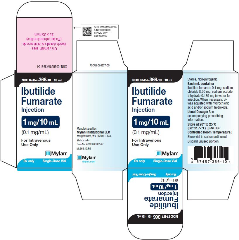 Ibutilide Fumarate Injection 1 mg/10 mL Carton Label