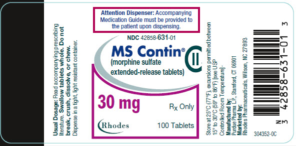 PRINCIPAL DISPLAY PANEL - 30 mg Tablet Bottle Label