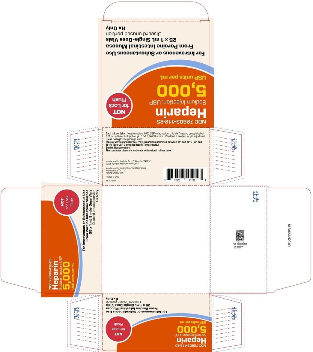 Principal Display Panel – Heparin Sodium Injection, USP 5,000 USP units per mL Carton