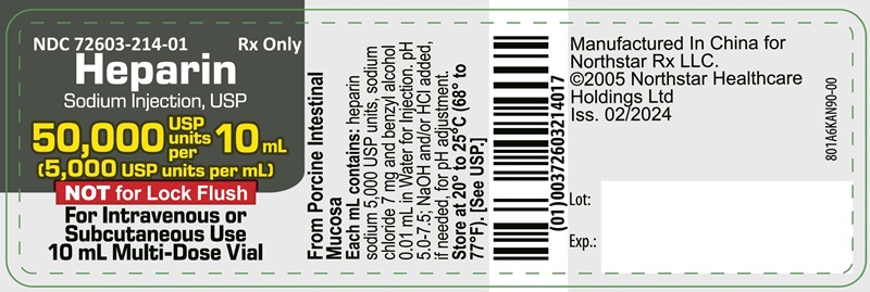 Principal Display Panel – Heparin Sodium Injection, USP 50,000 USP units per 10 mL Vial Label