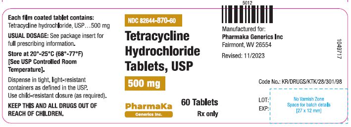 Container label 500 mg