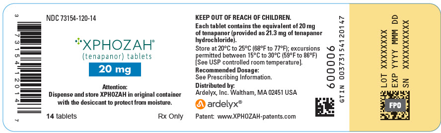 PRINCIPAL DISPLAY PANEL - 20 mg Tablet Bottle Label - NDC 73154-120-14