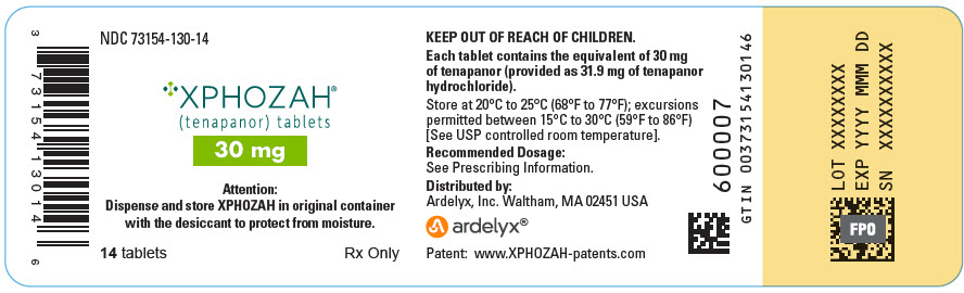 PRINCIPAL DISPLAY PANEL - 30 mg Tablet Bottle Label - NDC 73154-130-14