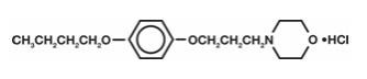 The following structural formula for Pramoxine Hydrochloride (Pramoxine HCl) is a topical anesthetic agent.  Chemically, Pramoxine Hydrochloride is [4-(3-(p-butoxyphenoxy)propyl) morpholine Hydrochloride C17H27NO3. • HCI] with a molecular weight of 329.87.  Chemically, Pramoxine Hydrochloride.
