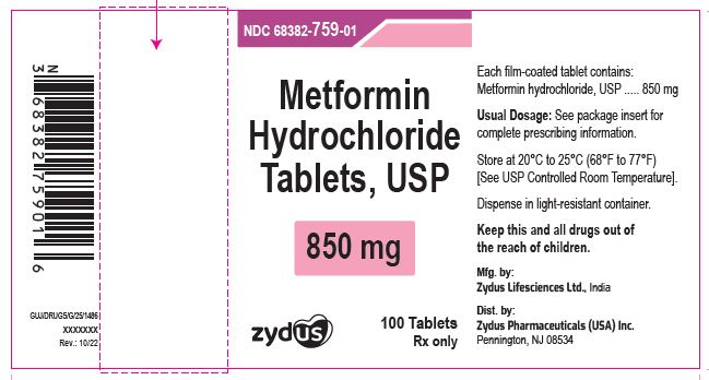 850 mg