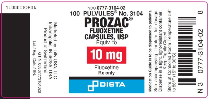 PACKAGE LABEL- Prozac 10 mg, bottle of 100
