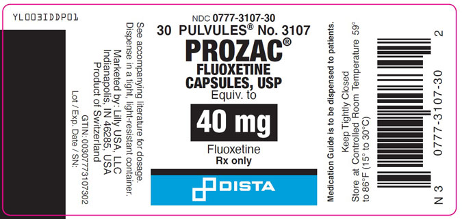 PACKAGE LABEL- Prozac 40 mg, bottle of 30
