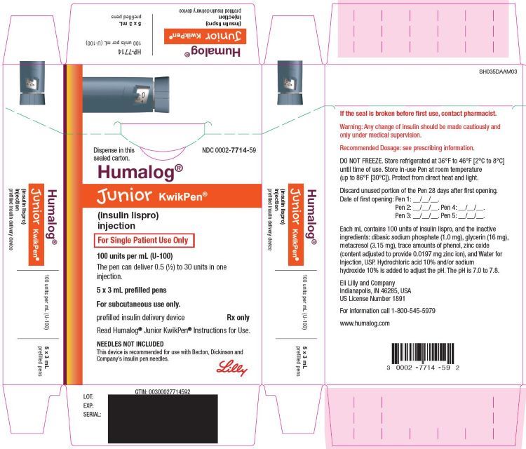 PACKAGE CARTON – HUMALOG Junior KwikPen
