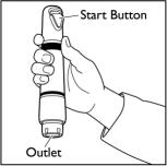 Figure 1b - Hold Zingo being careful not to touch the purple outlet 