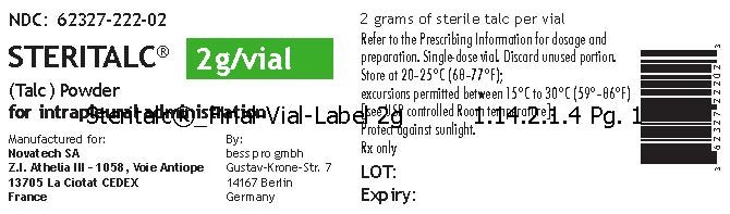 Steritalc 2g Vial Label