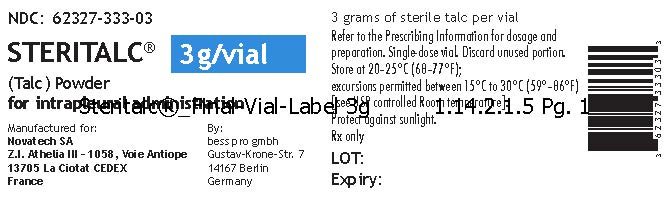 Steritalc 3g Vial Label