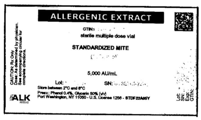 ALLERGENIC EXTRACT
STANDARDIZED MITE
5,000 AU/mL
