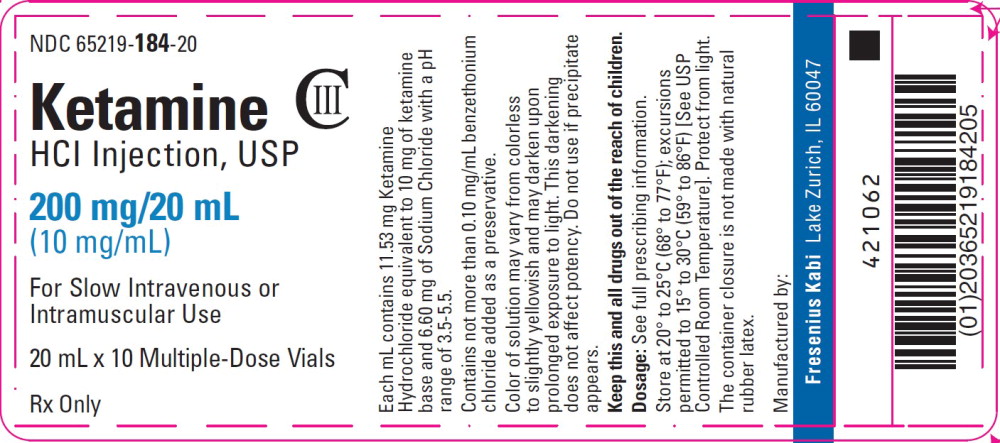 PACKAGE LABEL - PRINCIPAL DISPLAY – Ketamine HCl Injection, USP 20 mL Tray Label
