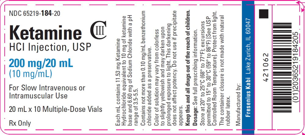 PACKAGE LABEL - PRINCIPAL DISPLAY – Ketamine HCl Injection, USP 20 mL Tray Label
